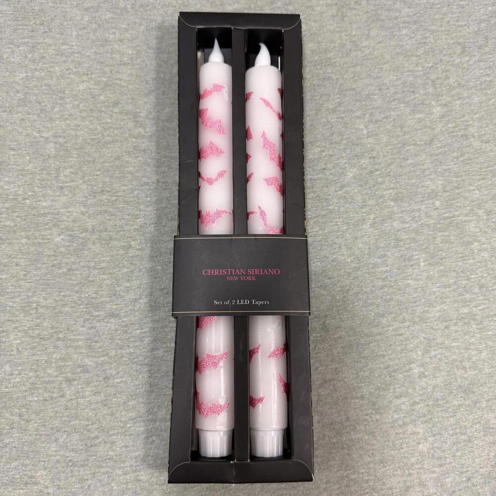 Christian Siriano Pink Bats 2 LED Flameless Taper Candles